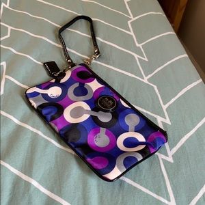 Multicolored Coach wristlet